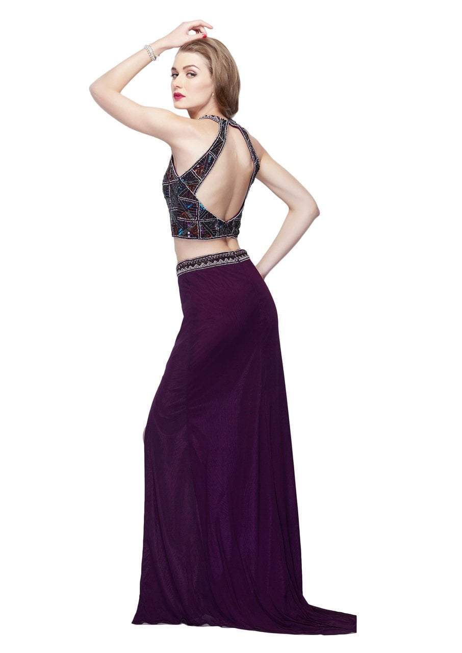 Primavera Couture - 3064 Glittering Two-Piece Halter Evening Gown Evening Dresses