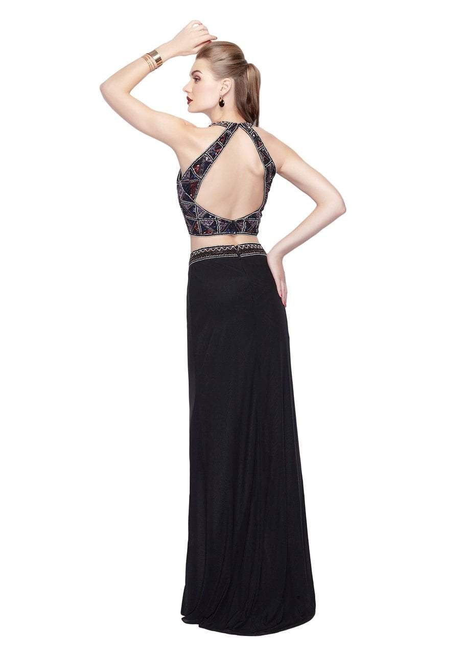 Primavera Couture - 3064 Glittering Two-Piece Halter Evening Gown Special Occasion Dress