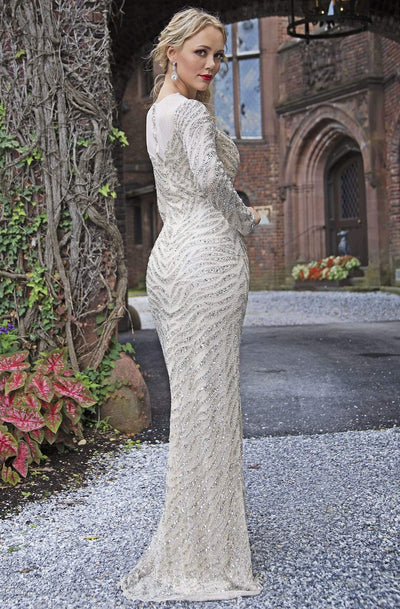 Primavera Couture - 3180 Sequined Long Sleeves Evening Gown Special Occasion Dress