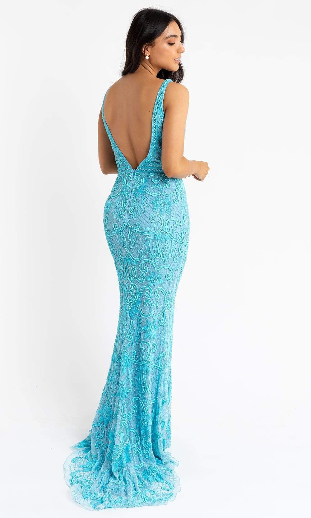 Primavera Couture - 3745 Beaded Sleeveless Wide Strap Gown Special Occasion Dress
