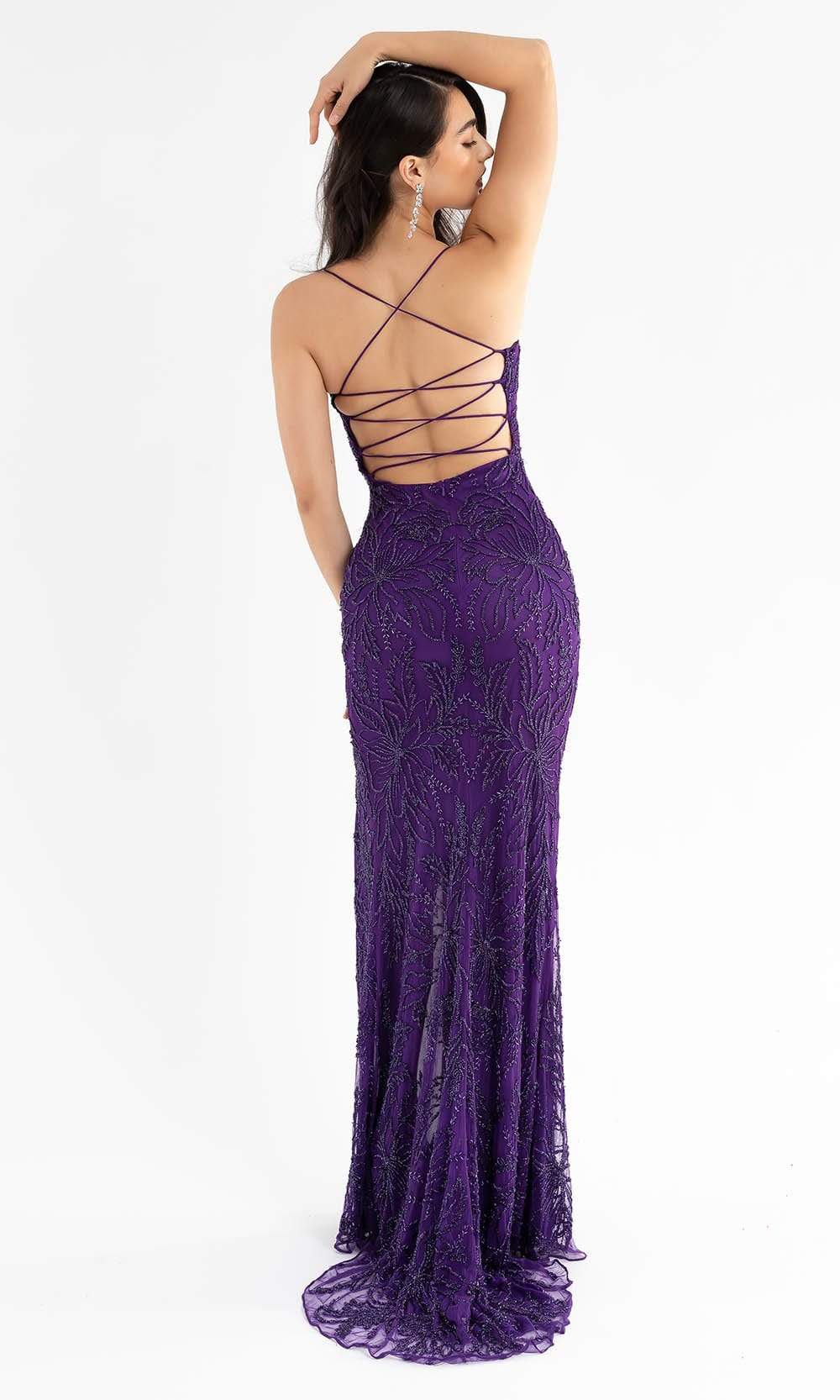 Primavera Couture - 3786 Sequin Scoop Neckline Long Gown Special Occasion Dress
