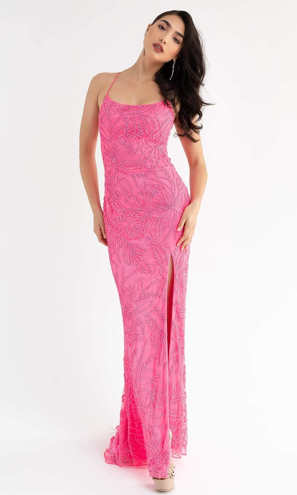 Primavera Couture - 3786 Sequin Scoop Neckline Long Gown Special Occasion Dress