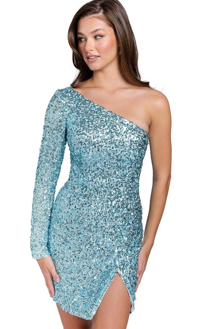 Primavera Couture 3860 - One Sleeved Sequin Cocktail Dress Special Occasion Dress