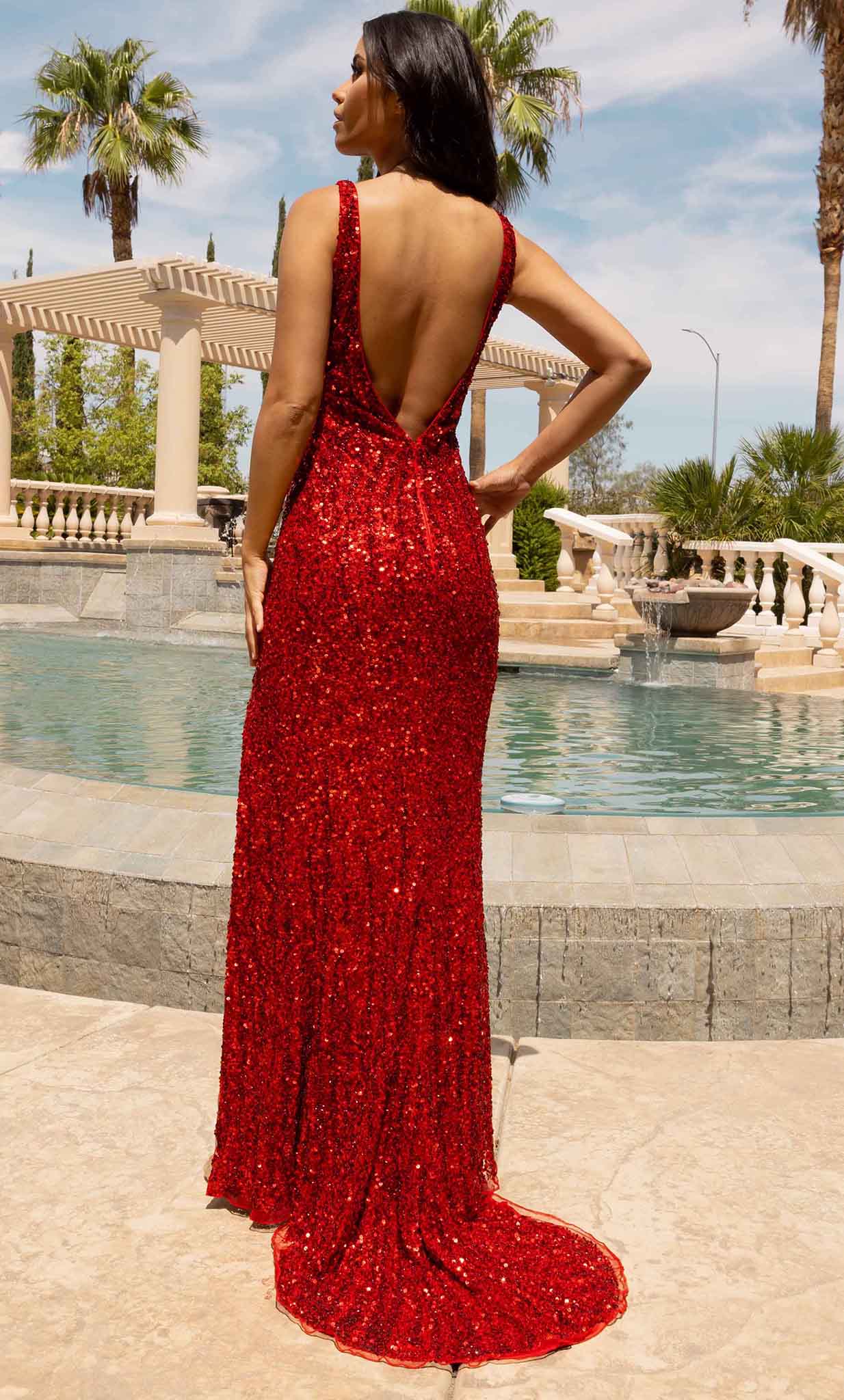 Primavera Couture 3912 - Sleeveless Open Back Prom Gown Special Occasion Dress