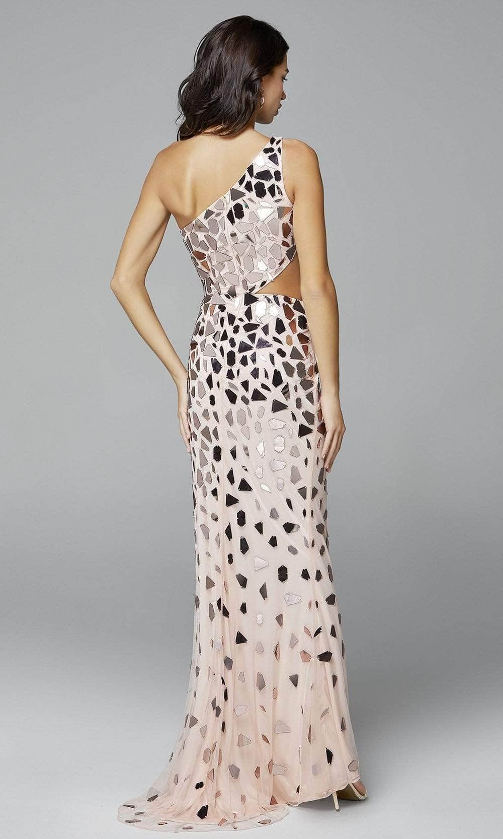 Primavera Couture - Asymmetric Sheath Prom Dress 3623 - 1 pc Rose Gold In Size 4 Available CCSALE 4 / Rose Gold