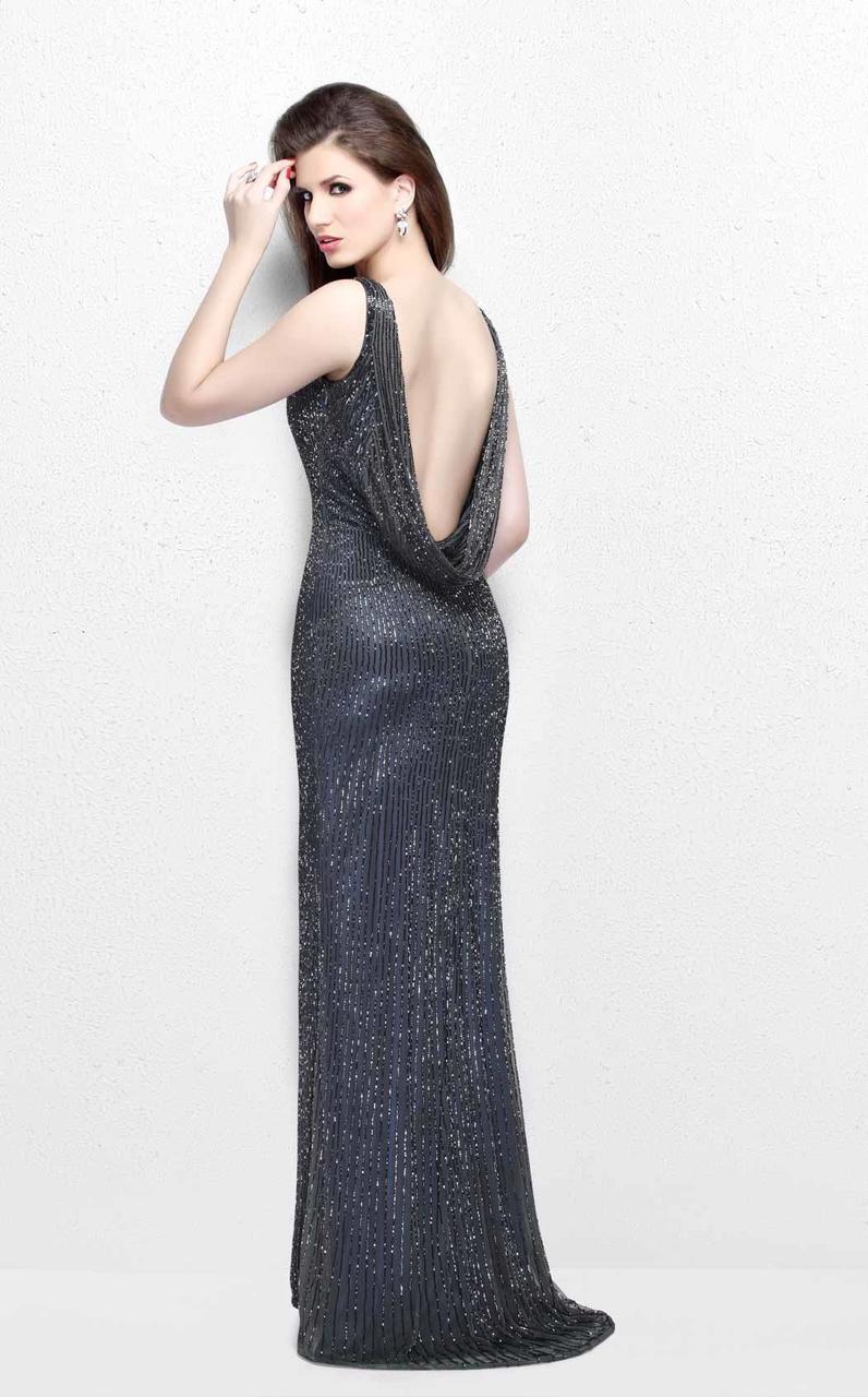 Primavera Couture - Bead Embellished V-Neck Sheath Dress 1259 Special Occasion Dress