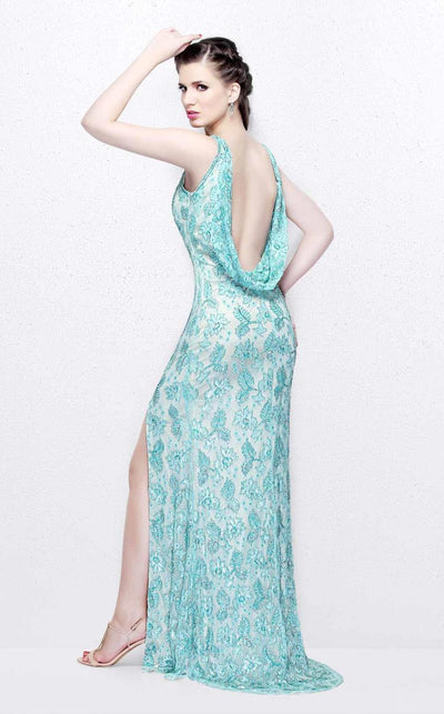 Primavera Couture - Exquisite Bateau Sheath Gown with a Cowl Back Accent 1887 Special Occasion Dress