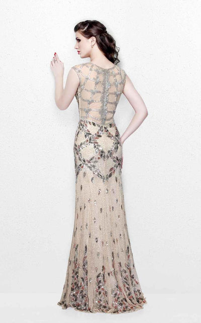 Primavera Couture - Exquisite Multi-Colored Leafy Patterned Long Dress 1812 Special Occasion Dress