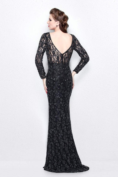 Primavera Couture - Posh Beaded Lace Bateau Illusion Sheath Gown 1710 Special Occasion Dress