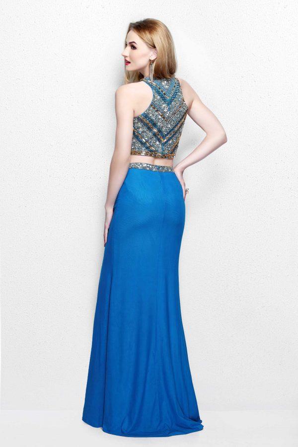 Primavera Couture - Two Piece Fitted Long Dress with Slit 1803 Special Occasion Dress