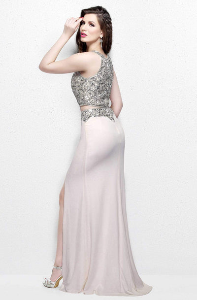 Primavera Couture - Two Piece Halter Long Gown with a Slit 1822 Special Occasion Dress