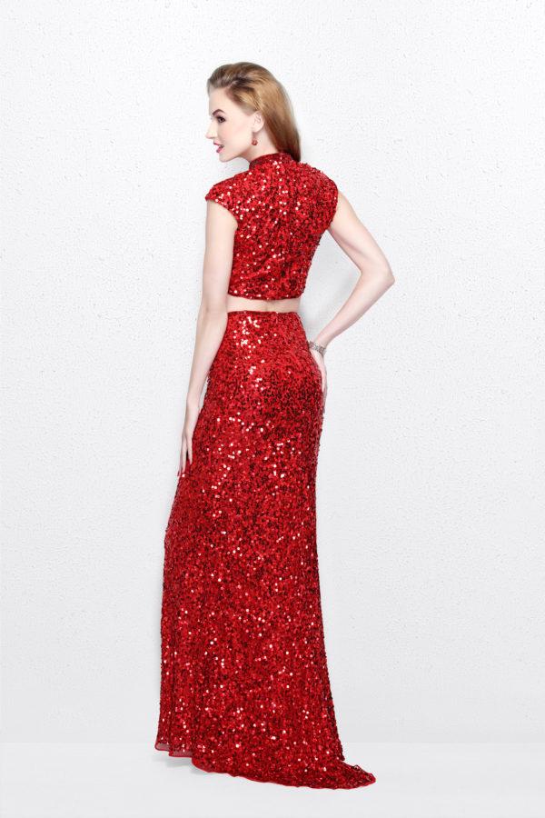 Primavera Couture - Two Piece Sequined Long Dress 1766 Special Occasion Dress