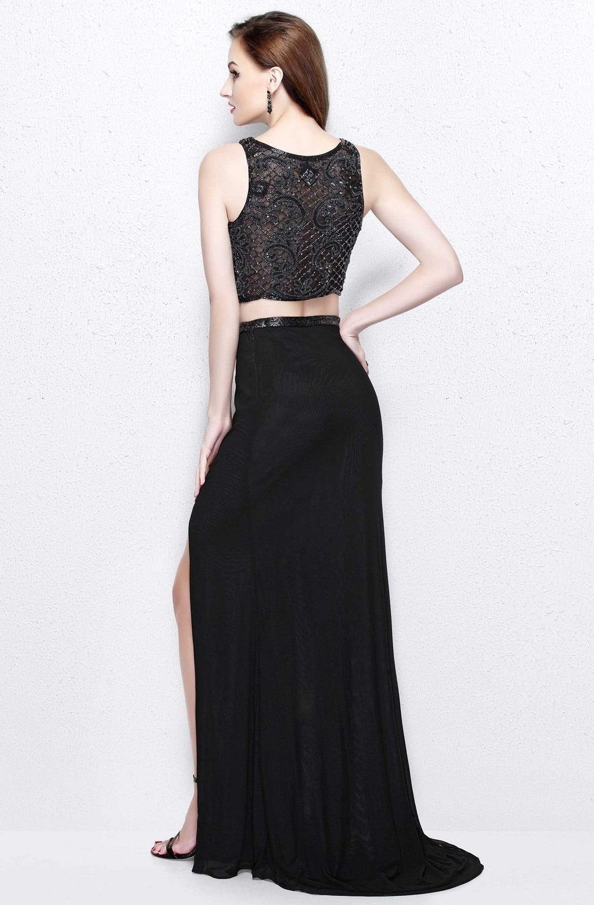 Primavera Couture - Two Piece Sleeveless Long Gown with Slit 1846 Special Occasion Dress