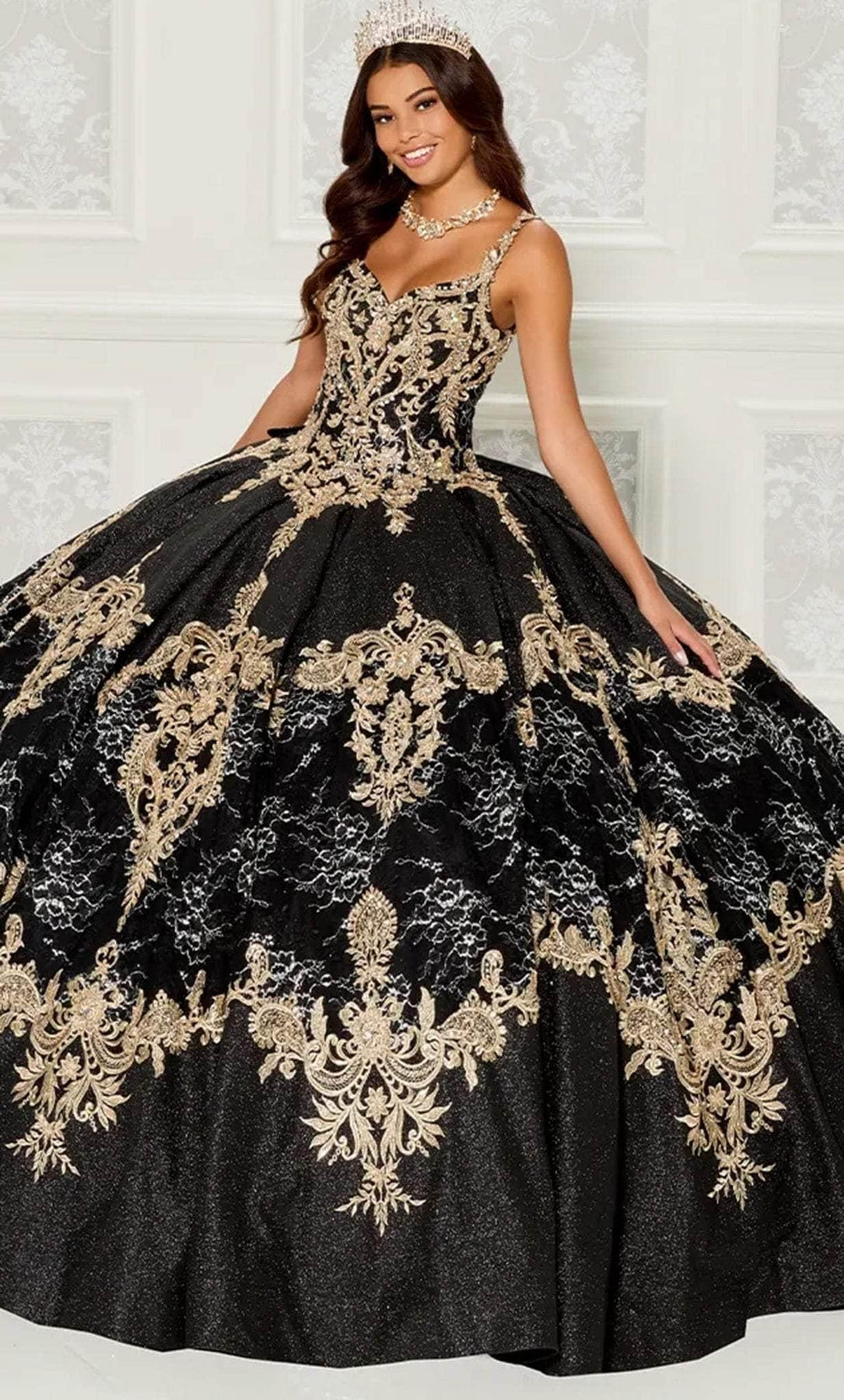 Princesa PR30085 Long Quinceanera Dress Rose Gold / 2 Princesa PR30085 Long Quinceanera Dress Rose Gold / 2