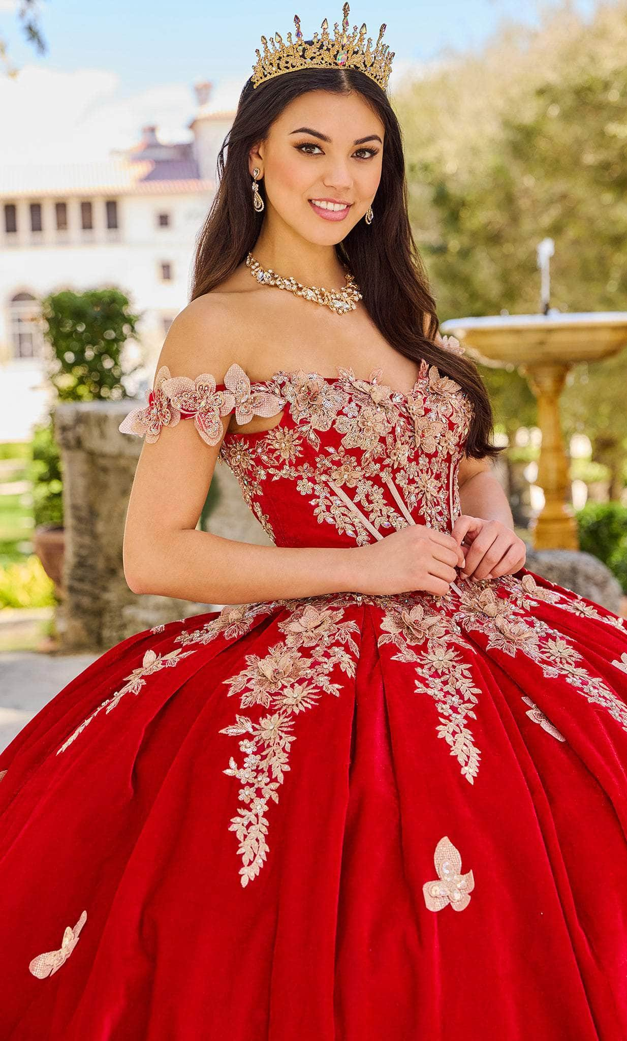 Princesa by Ariana Vara PR30136 - Embroidered Velvet-Made Ballgown Special Occasion Dress