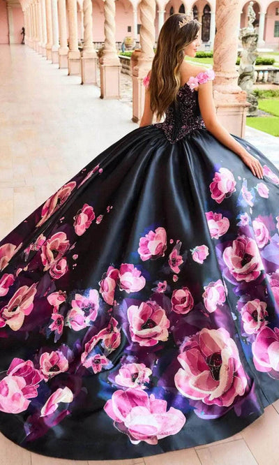 Princesa by Ariana Vara PR30151 - Three Dimensional Flowers Removable Train Gown Prom Dresses