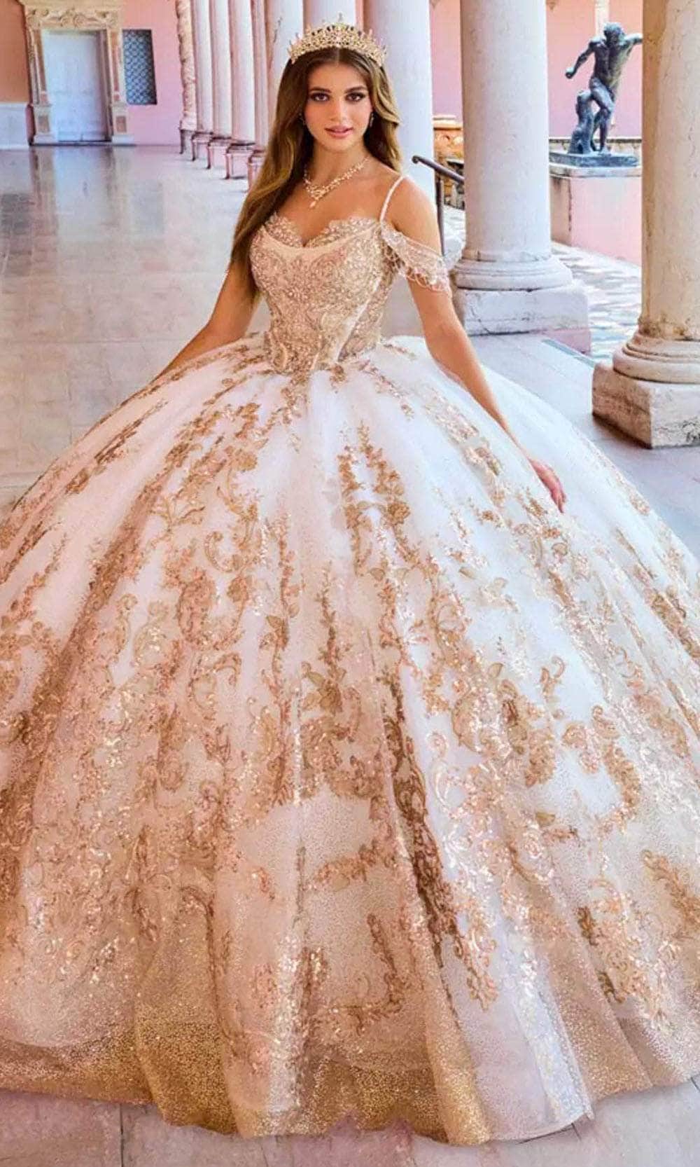Princesa by Ariana Vara PR30153 - Sleeveless 3D Floral Gown Prom Dresses