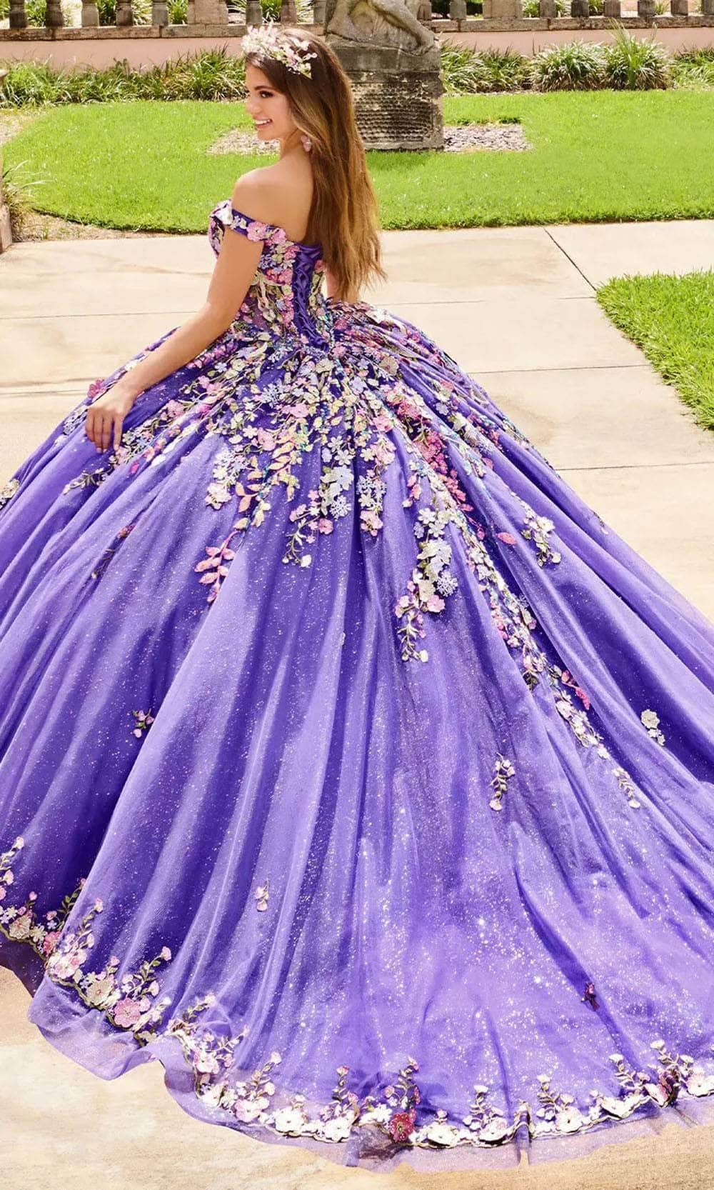 Princesa by Ariana Vara PR30155 - Off-Shoulder 3d Flower Gown Prom Dresses