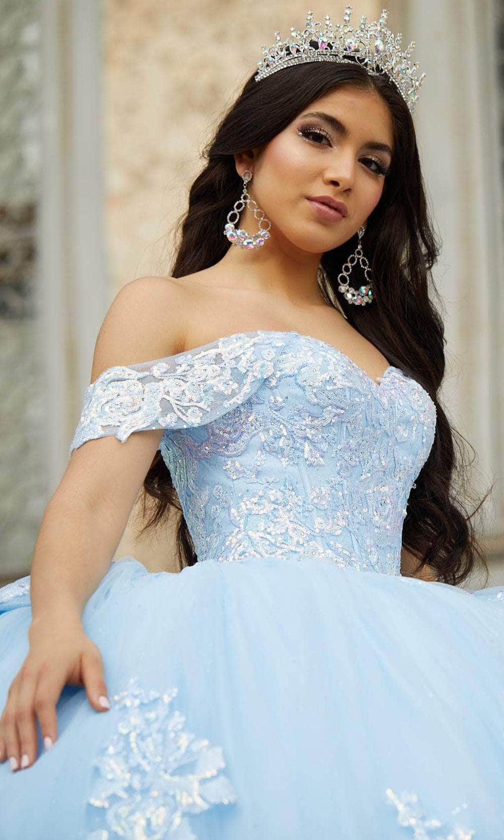 Quinceanera Collection 26022 - Long Glitter Tulle, Sequin Lace Ballgown - Sweetheart, Embellished, Beaded, Tulle, Sequin, Back Zipper, Corset, Train, Short Sleeve ADASA Quinceanera Collection 26022 - Long Glitter Tulle, Sequin Lace Ballgown - Sweetheart, Embellished, Beaded, Tulle, Sequin, Back Zipper, Corset, Train, Short Sleeve ADASA