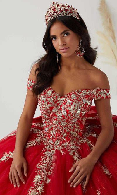 Quinceanera Collection 26026 - Sweetheart Neckline Tulle Ballgown Special Occasion Dress 0 / Red