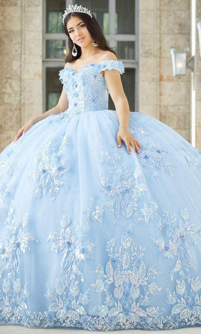 Quinceanera Collection 26027 - Lace Up Back Quinceanera Special Occasion Dress 0 / Sky Blue