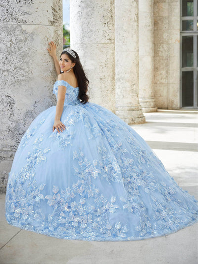 Quinceanera Collection 26027 - Lace Up Back Quinceanera In Blue