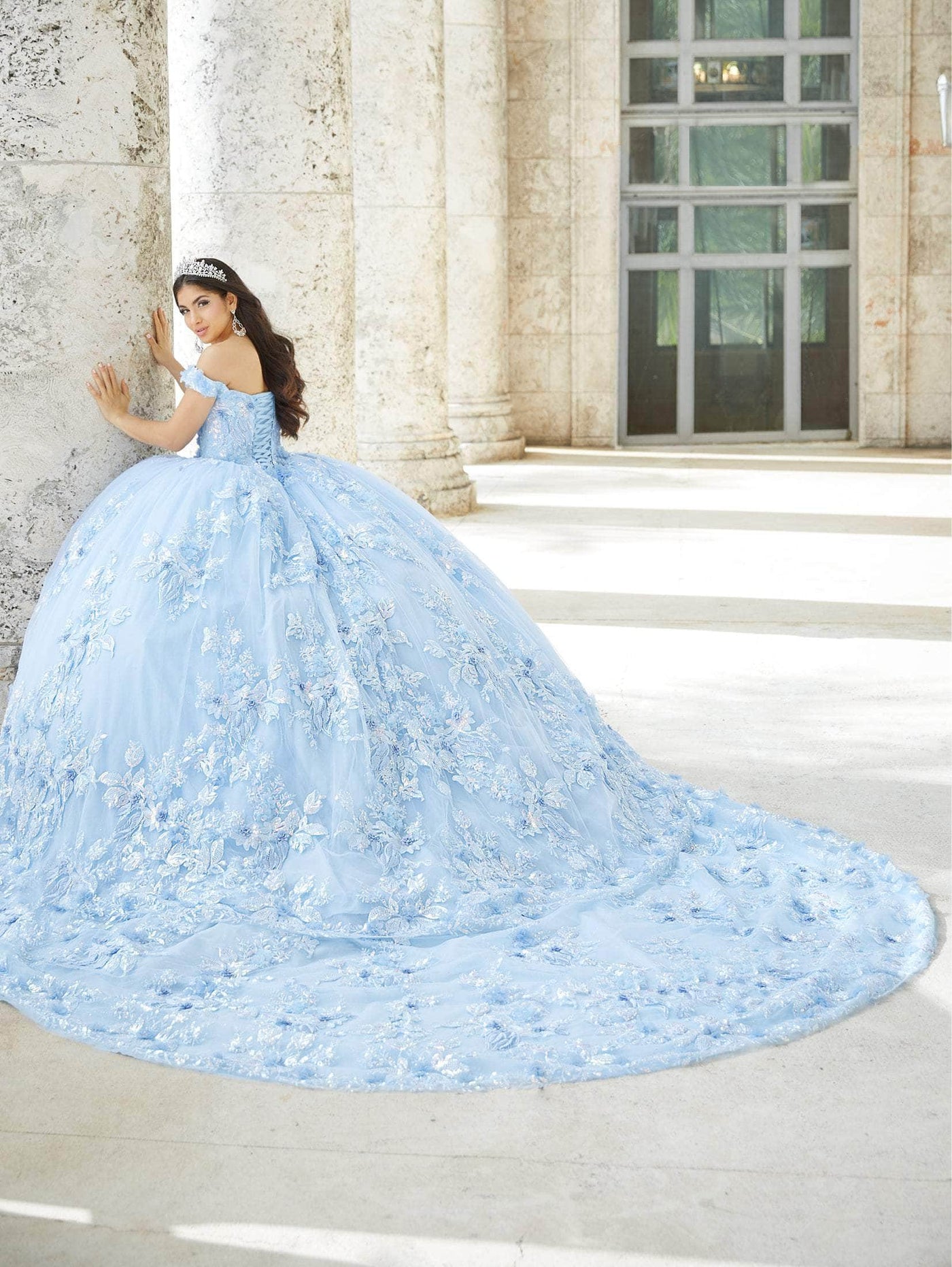 Quinceanera Collection 26027T - Florals And Sequined Ballgown Special Occasion Dress