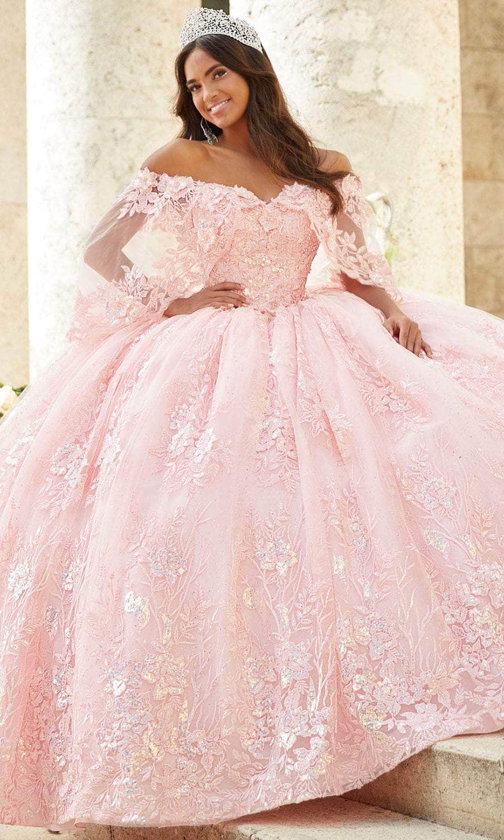 Quinceanera Collection 26029 - Strapless Embellished Ballgown Quinceanera Dresses 0 / Blush Pink