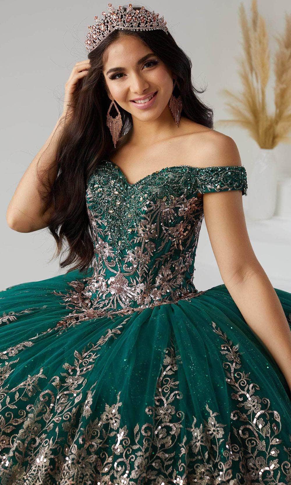 Quinceanera Collection 26031 - Long Lace/Glitter Tulle Ballgown - Embellished, Short Sleeve, Embroidery, Beaded, Applique, Tulle, Back Zipper, Train, Quinceanera Collection 26031 - Long Lace/Glitter Tulle Ballgown - Embellished, Short Sleeve, Embroidery, Beaded, Applique, Tulle, Back Zipper, Train,