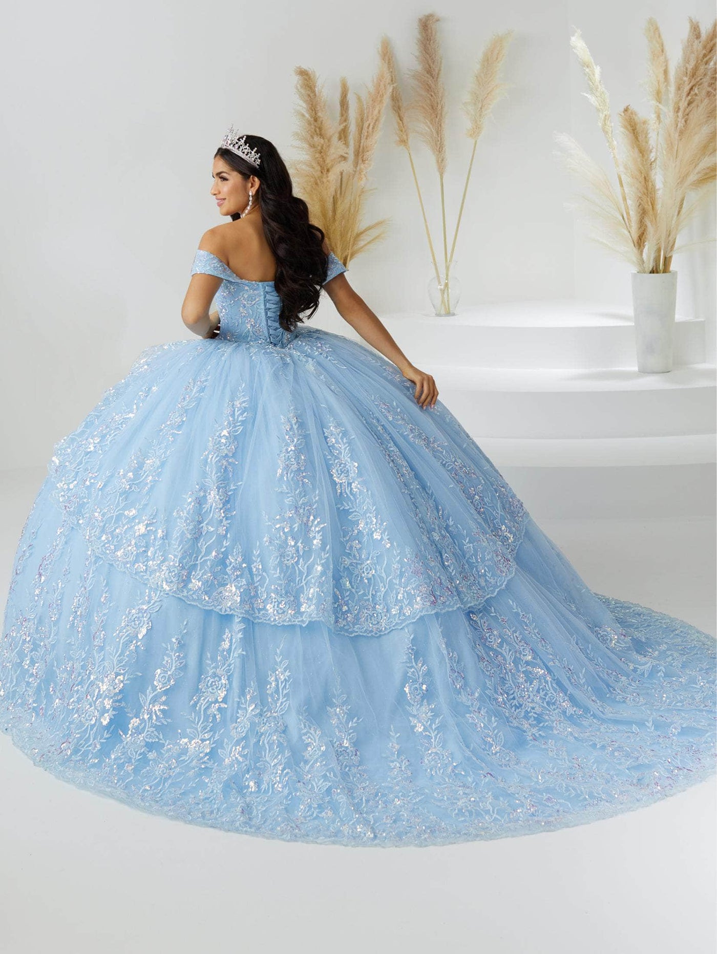 Quinceanera Collection 26035C - Sheep Cape And Chapel Train Ballgown Special Occasion Dress