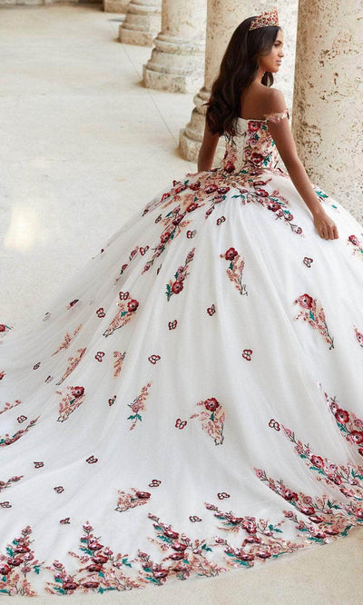 Quinceanera Collection 26039 - Floral Appliqued Ballgown Ballgown