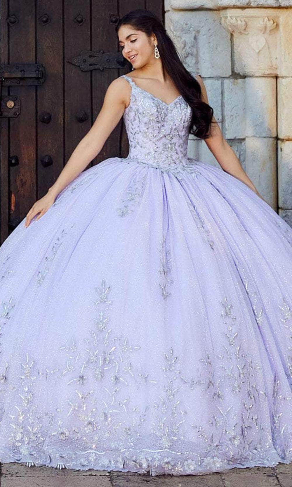 Quinceanera Collection 26040 - Sleeveless V-Neck Ballgown Ballgown 0 / Lilac/Silver