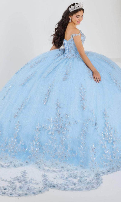 Quinceanera Collection 26040 - Sleeveless V-Neck Ballgown Ballgown 0 / Sky/Silver