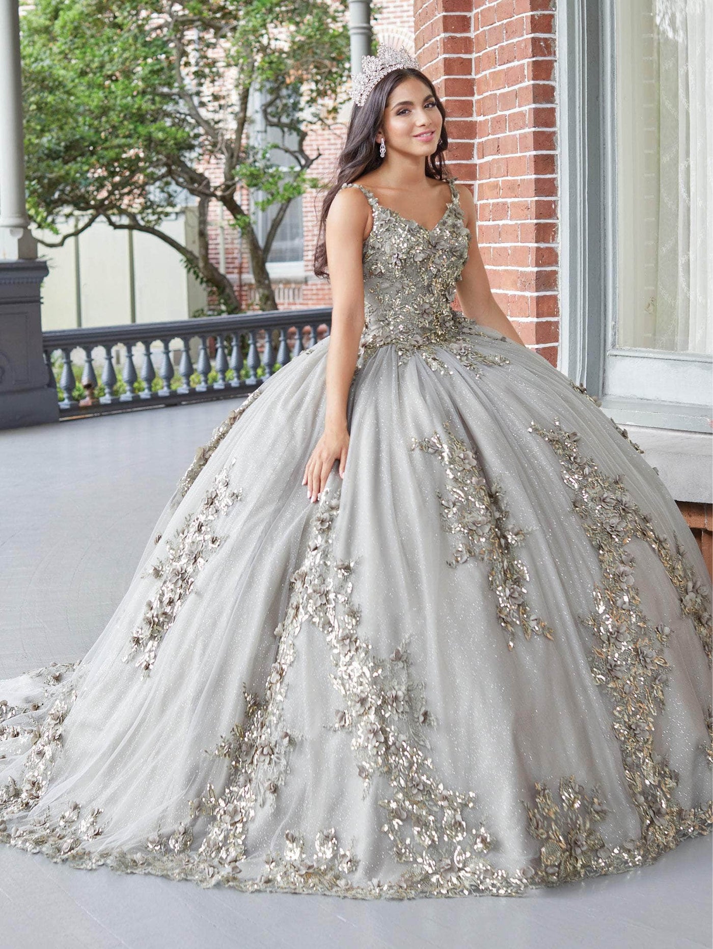 Quinceanera Collection 26052 - Sequined Floral Quinceanera Dress Special Occasion Dress