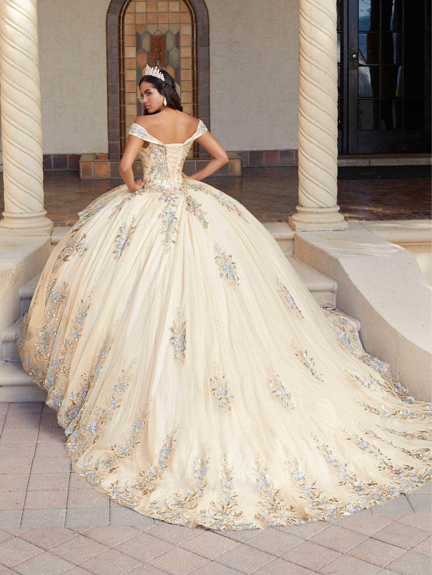 Quinceanera Collection 26058 - Beaded Off-Shoulder Ballgown Special Occasion Dress