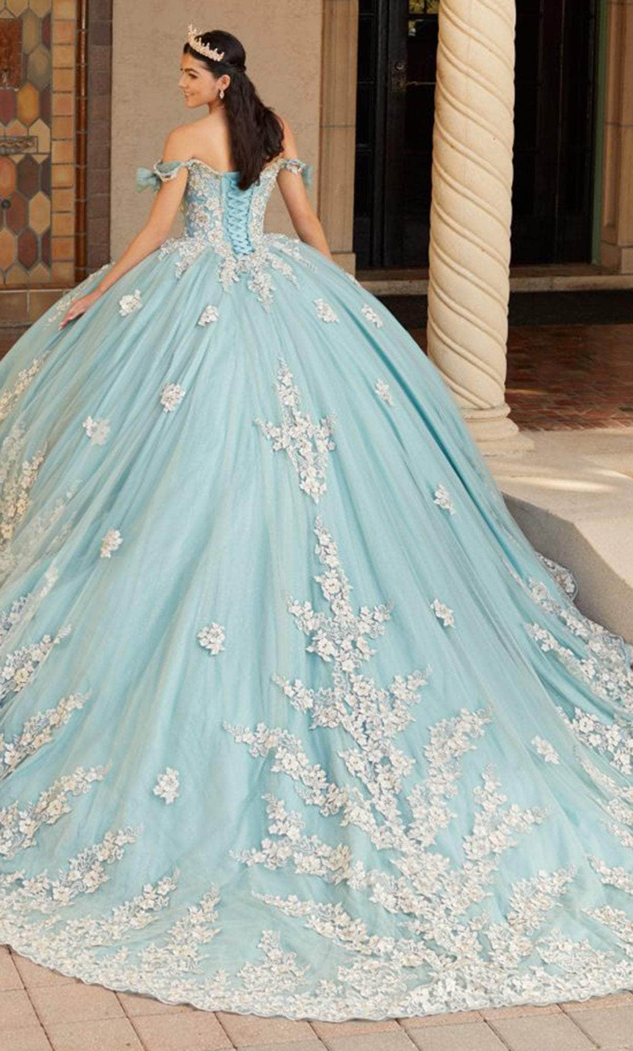 Quinceanera Collection 26059 - V-Neck Embroidered Ballgown Quinceanera Dresses