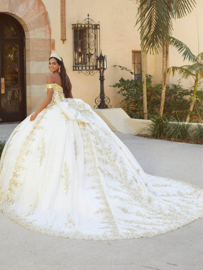 Quinceanera Collection 26060 - Rhinestone Embellished Offshoulder Gown Special Occasion Dress