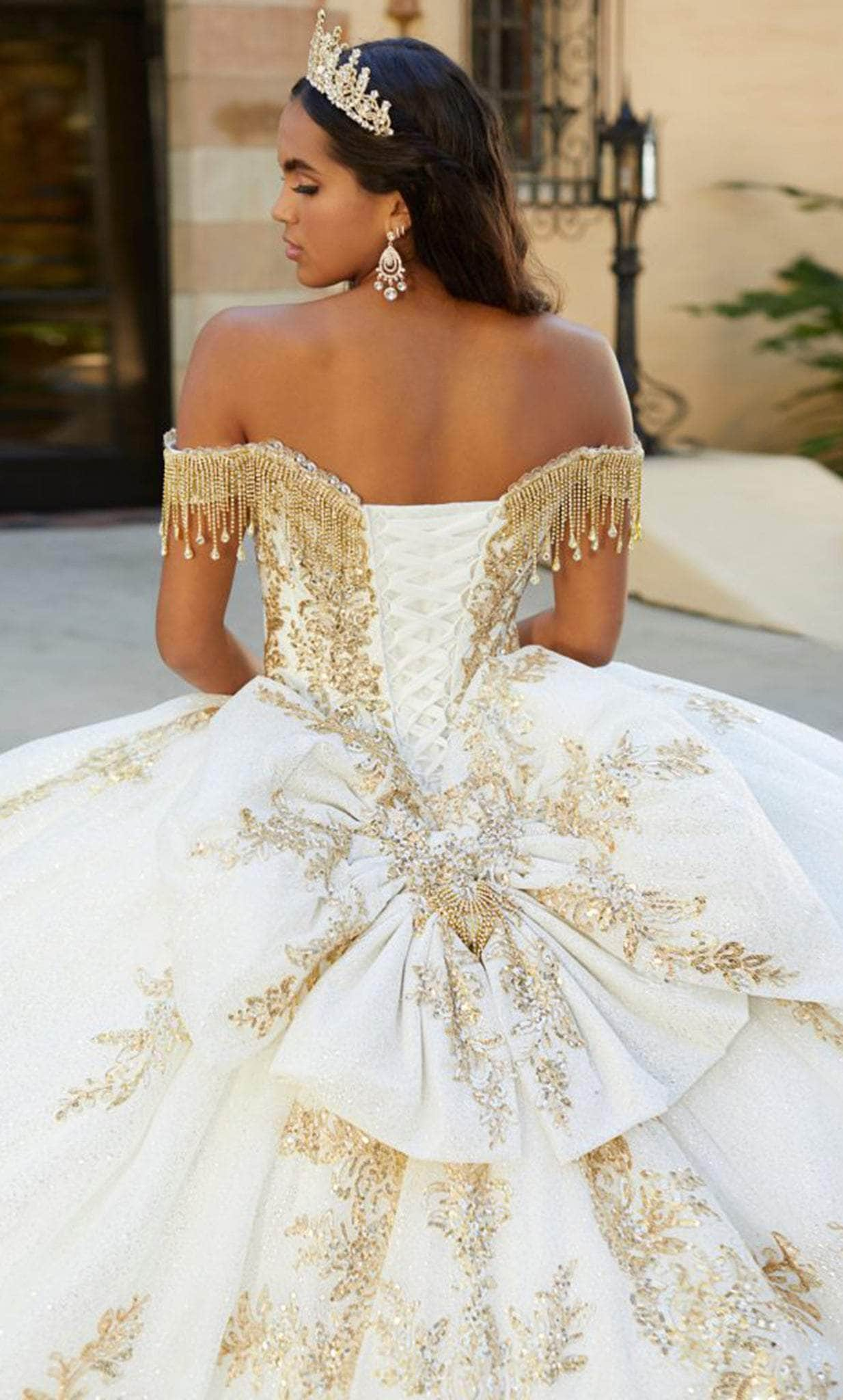 Quinceanera Collection 26060 - Rhinestone Embellished Offshoulder Gown Special Occasion Dress