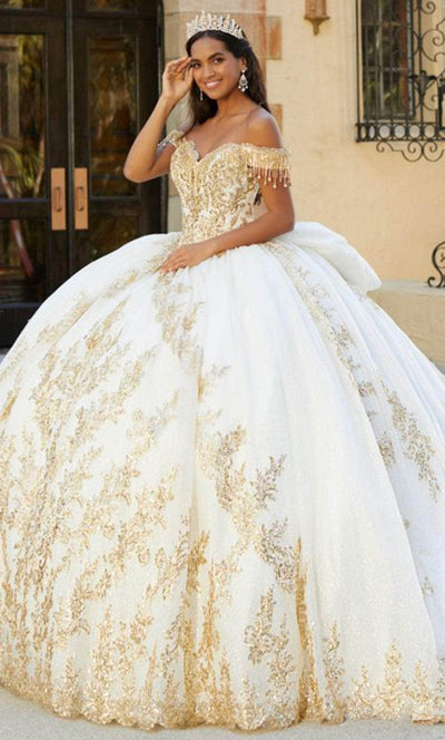 Quinceanera Collection 26060 - Rhinestone Embellished Offshoulder Gown Special Occasion Dress