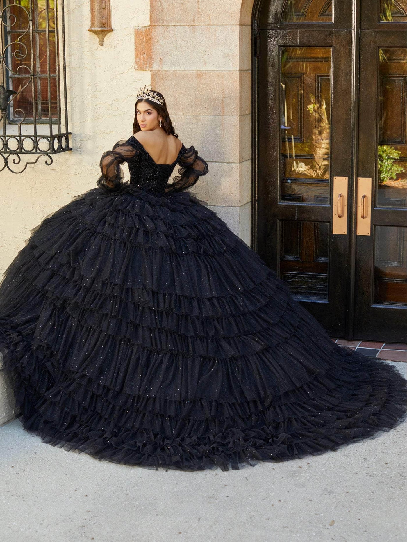 Quinceanera Collection 26068 - Off Shoulder Tiered Ball Gown Special Occasion Dress