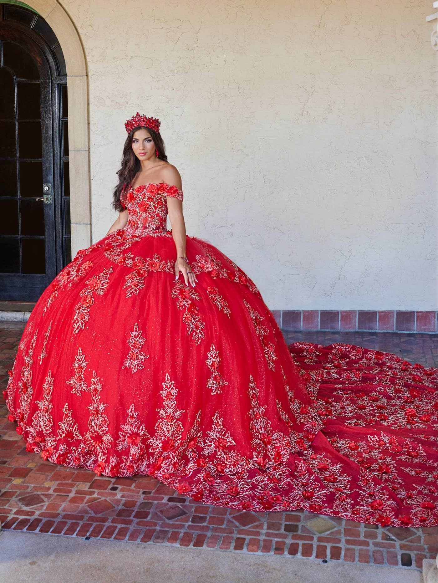 Quinceanera Collection 26073 - 3D Floral Embroidered Ballgown Special Occasion Dress