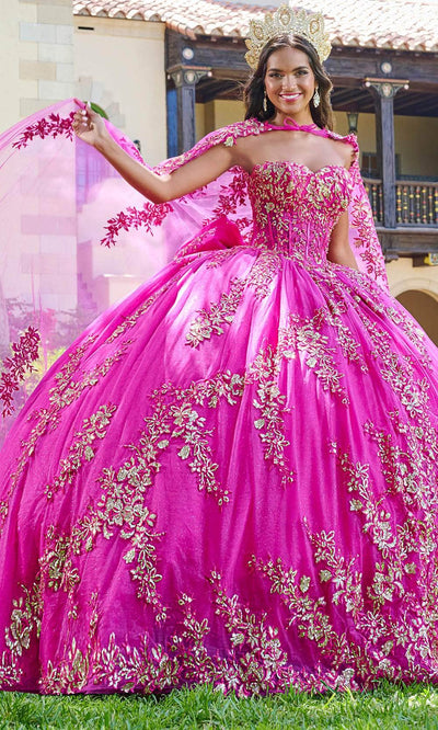 Quinceanera Collection 26075 - Strapless Sweetheart Ballgown Ball Gowns 0 / Magenta/Gold