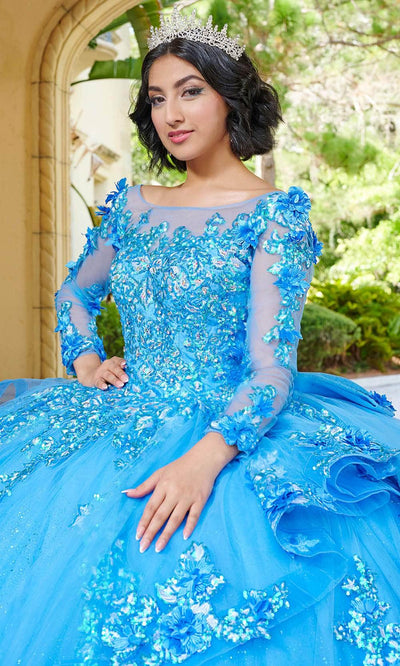 Quinceanera Collection 26082 - Long Sleeve Bateau Neck Ballgown Ball Gowns