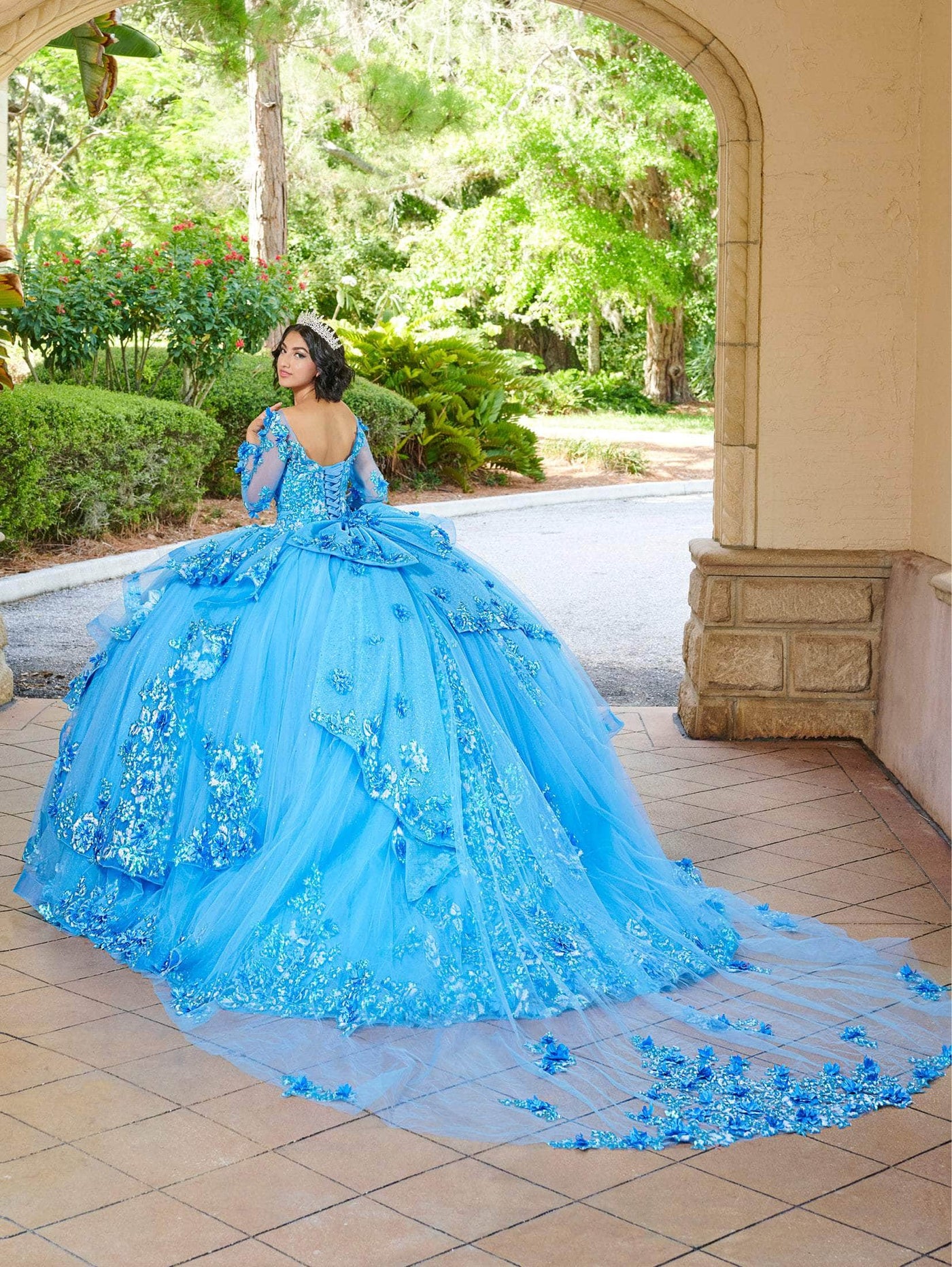 Quinceanera Collection 26082 - Long Sleeve Bateau Neck Ballgown Special Occasion Dress