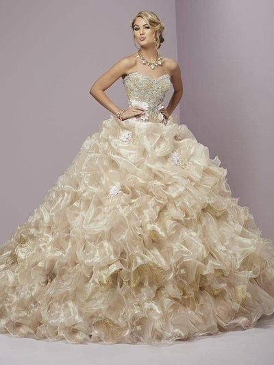 Quinceanera Collection - 26781 Floral Applique And Beaded Ballgown Special Occasion Dress