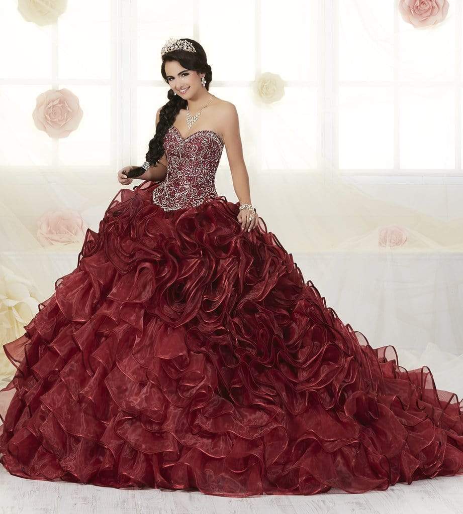 Quinceanera Collection - 26839 Beaded Corset Rosette Ruffles Ballgown Special Occasion Dress