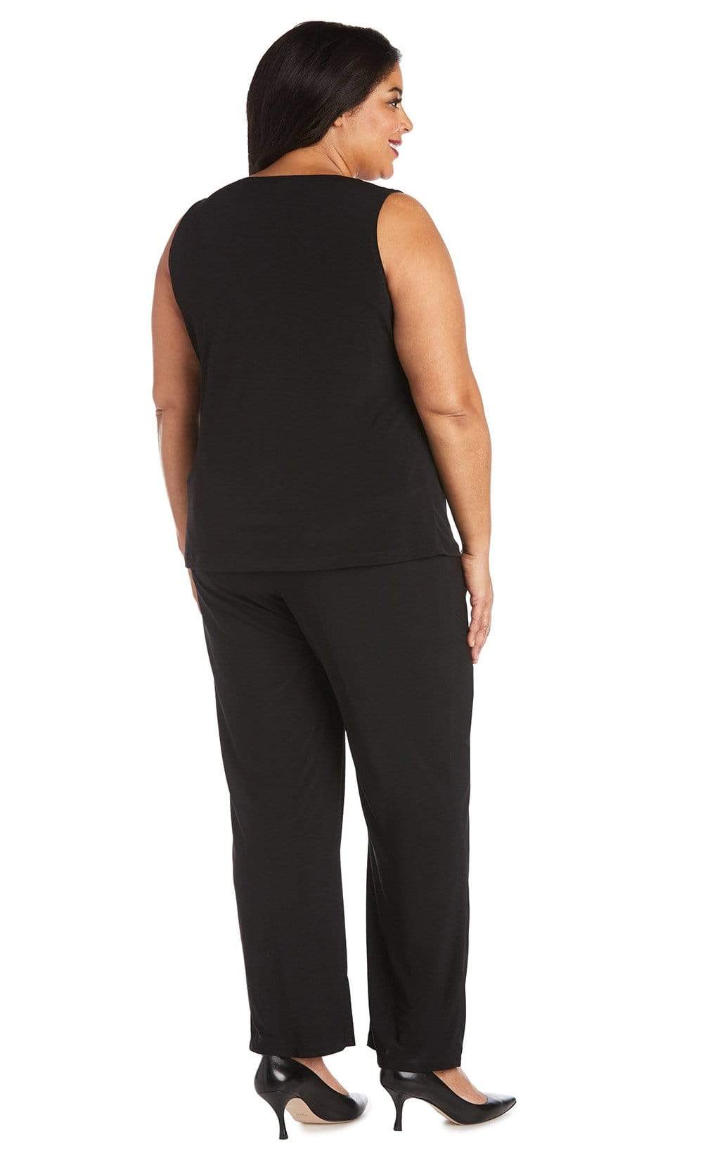 R&M Richards - 7547WSC Sequin Three Piece Set Pantsuit In Black