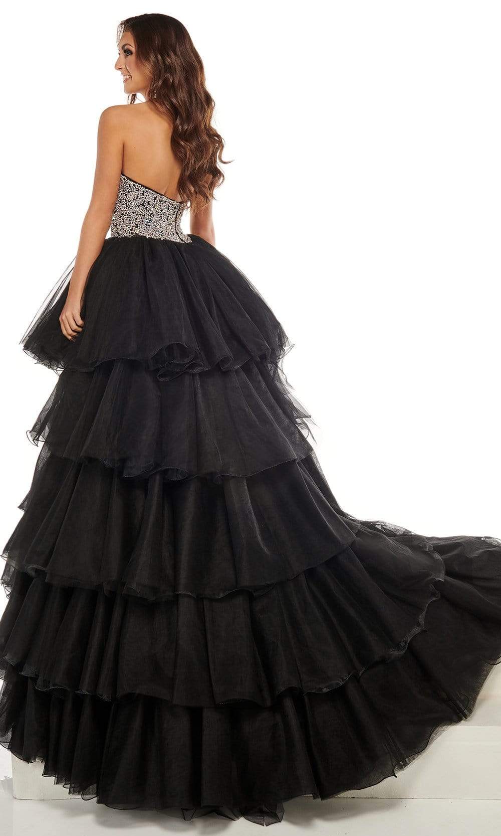 Rachel Allan - 50003 Beaded Pleated High Low Gown Pageant Dresses