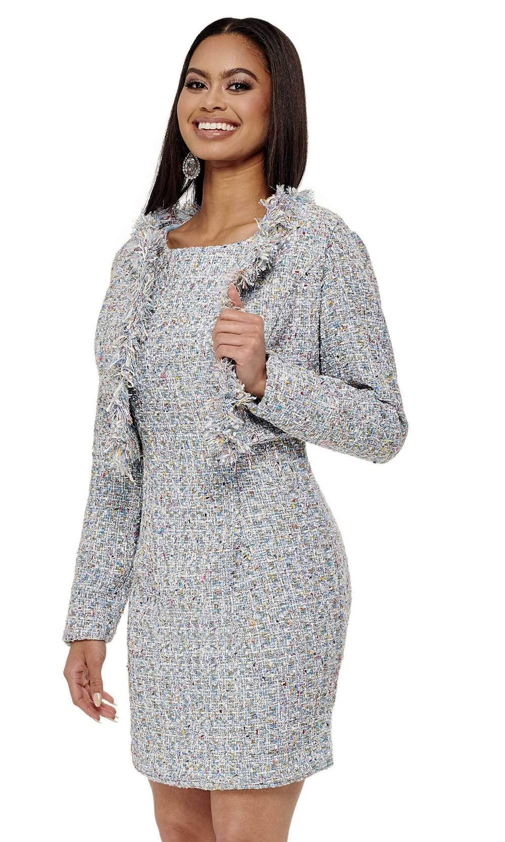 Rachel Allan - 50030 Textured Two Piece Short Dress Cocktail Dresses 0 / Blue