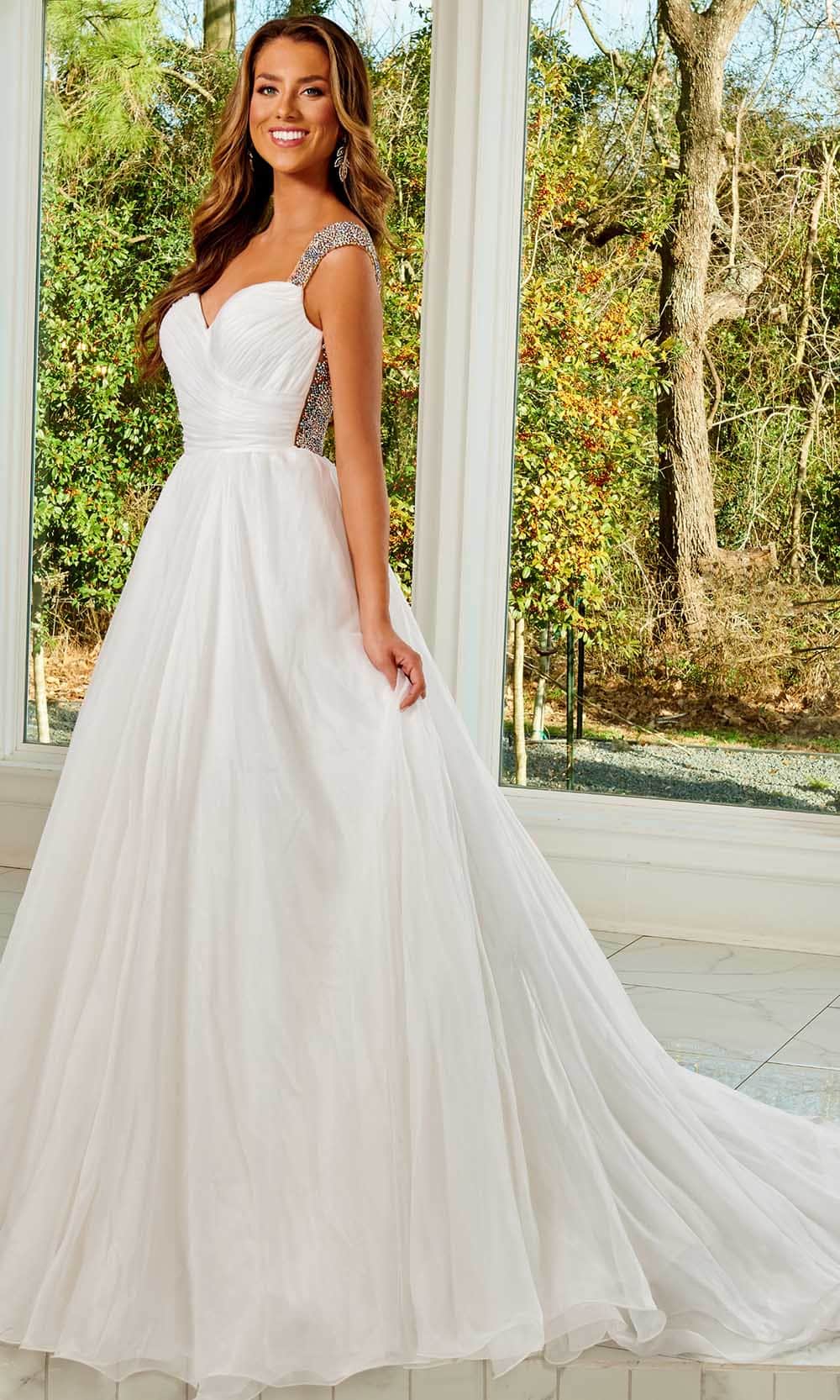 Rachel Allan 50175 - Long Silk Organza, Beading A-line Dress ...